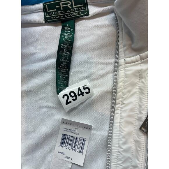 Lauren‎ Ralph Lauren Active(L-RL) White Full zip jacket Size L Large NWT - Picture 5 of 5